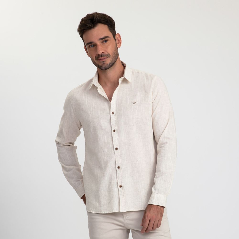 Camisa-Manga-Longa-Docthos-Slim-Estampa-Folhas-Em-Linho