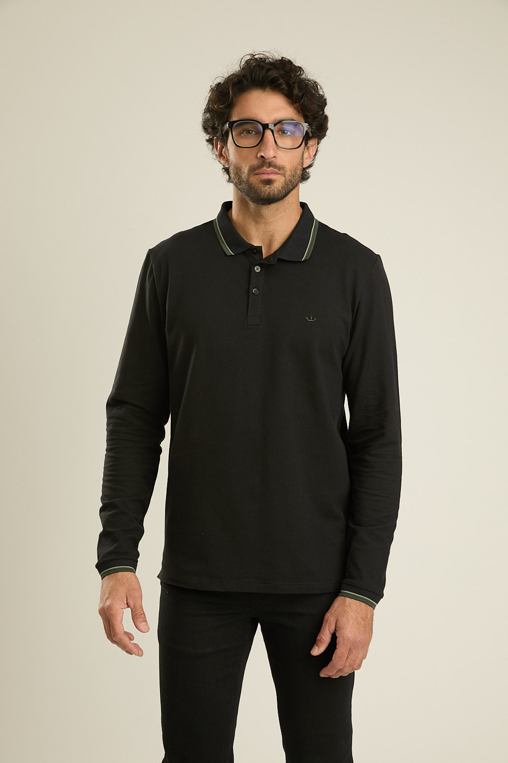 Polo Docthos Slim Manga Longa Piquet com Elastano | Docthos