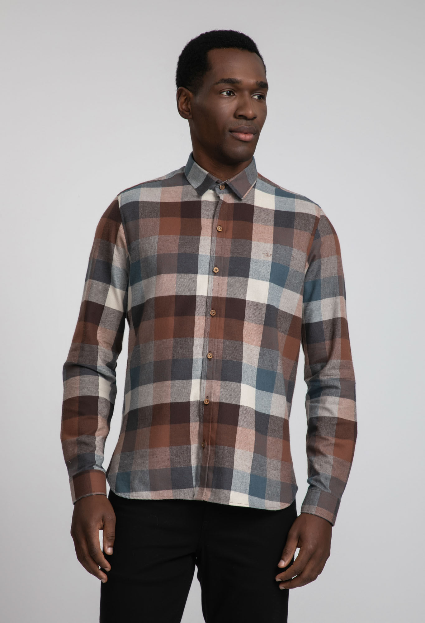 Camisa Docthos Slim Manga Longa Flanela Xadrez Exclusivo Docthos