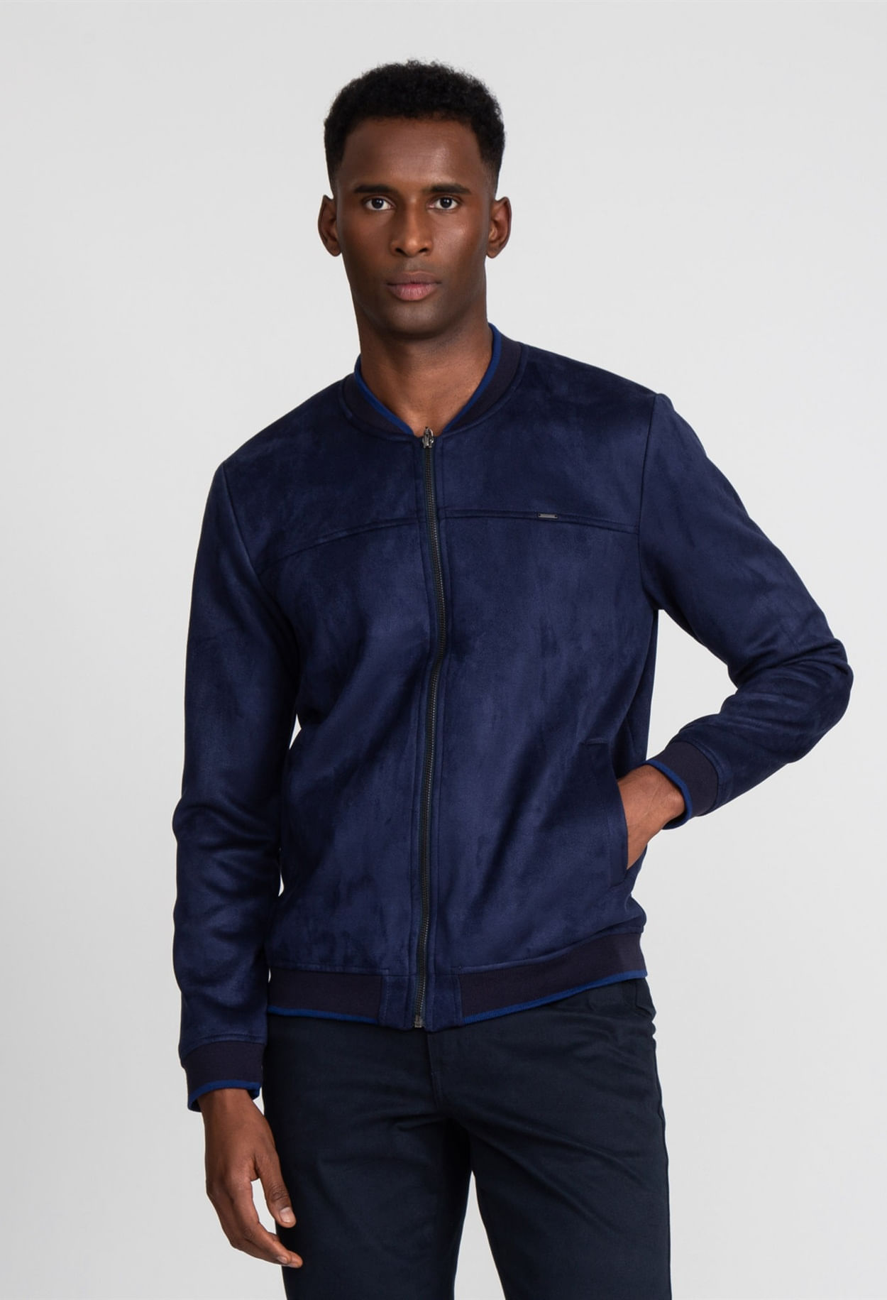 Jaqueta Tecido Jaqueta Masculina Docthos Jaqueta Docthos Slim Bomber Suede  Docthos, image size:1250x1831