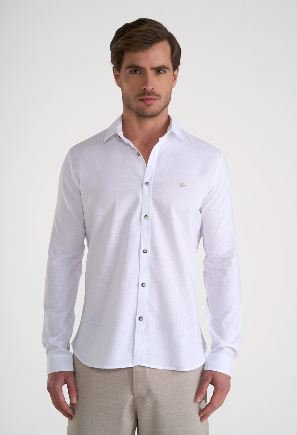 Camisa Manga Longa Docthos Slim Linho Misto Docthos